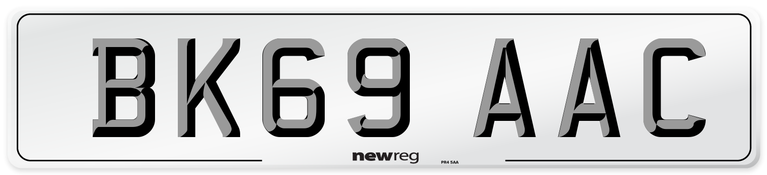 BK69 AAC Number Plate from New Reg